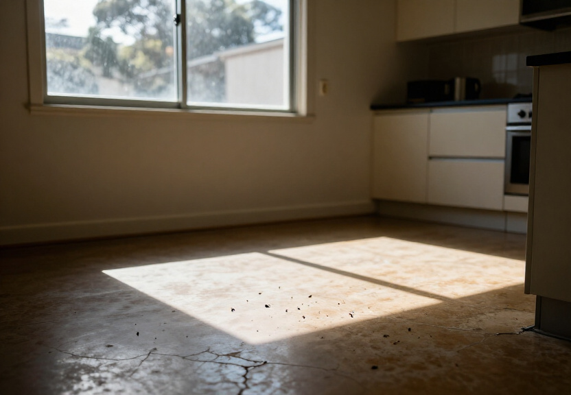Cockroach infestation in a Wattle Grove kitchen before treatment
